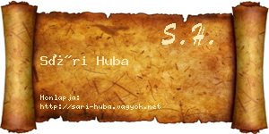 Sári Huba névjegykártya