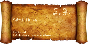 Sári Huba névjegykártya